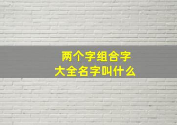 两个字组合字大全名字叫什么