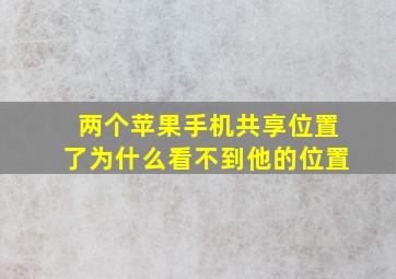 两个苹果手机共享位置了为什么看不到他的位置