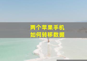 两个苹果手机如何转移数据