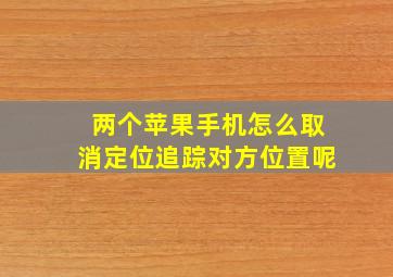 两个苹果手机怎么取消定位追踪对方位置呢