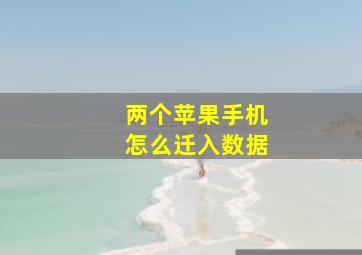 两个苹果手机怎么迁入数据