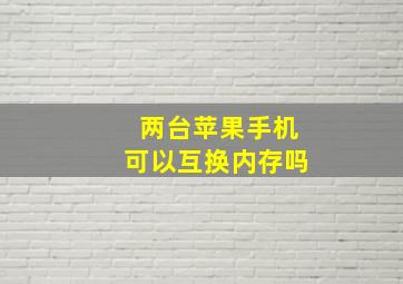 两台苹果手机可以互换内存吗