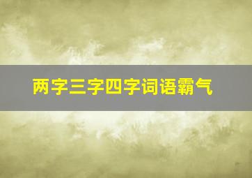 两字三字四字词语霸气