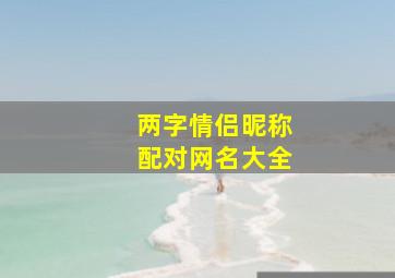 两字情侣昵称配对网名大全