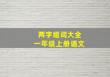 两字组词大全一年级上册语文