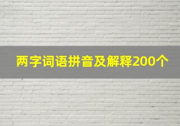 两字词语拼音及解释200个