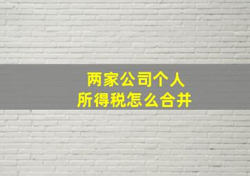 两家公司个人所得税怎么合并