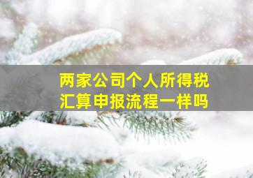 两家公司个人所得税汇算申报流程一样吗