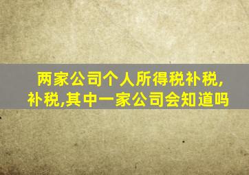 两家公司个人所得税补税,补税,其中一家公司会知道吗