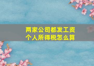 两家公司都发工资个人所得税怎么算