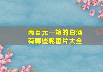 两百元一箱的白酒有哪些呢图片大全