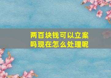 两百块钱可以立案吗现在怎么处理呢