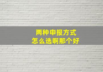 两种申报方式怎么选啊那个好