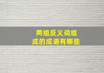 两组反义词组成的成语有哪些