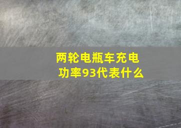 两轮电瓶车充电功率93代表什么