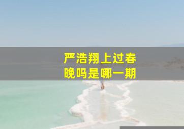 严浩翔上过春晚吗是哪一期