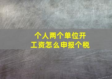 个人两个单位开工资怎么申报个税