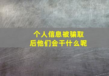 个人信息被骗取后他们会干什么呢