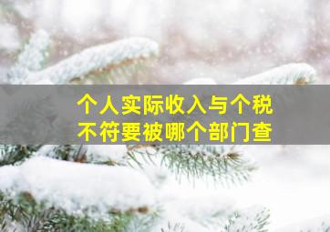 个人实际收入与个税不符要被哪个部门查