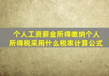 个人工资薪金所得缴纳个人所得税采用什么税率计算公式