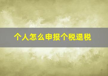 个人怎么申报个税退税