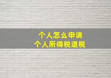 个人怎么申请个人所得税退税