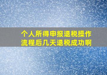 个人所得申报退税操作流程后几天退税成功啊