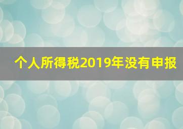 个人所得税2019年没有申报