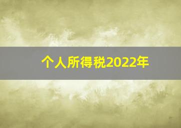 个人所得税2022年