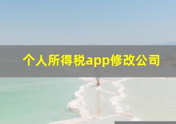 个人所得税app修改公司