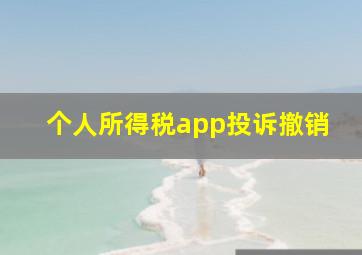 个人所得税app投诉撤销