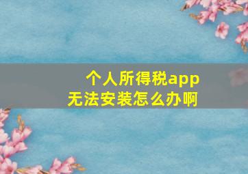 个人所得税app无法安装怎么办啊