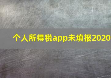 个人所得税app未填报2020