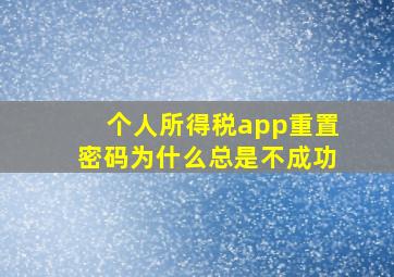 个人所得税app重置密码为什么总是不成功