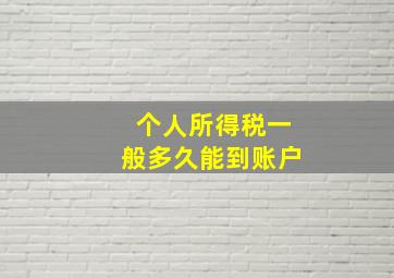 个人所得税一般多久能到账户