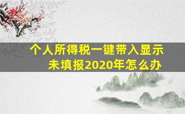 个人所得税一键带入显示未填报2020年怎么办