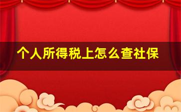 个人所得税上怎么查社保