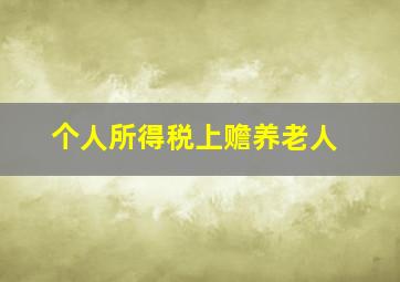 个人所得税上赡养老人