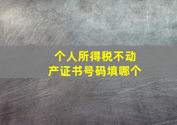 个人所得税不动产证书号码填哪个