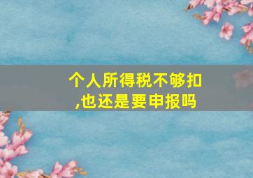 个人所得税不够扣,也还是要申报吗