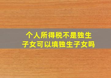 个人所得税不是独生子女可以填独生子女吗