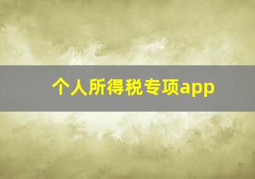 个人所得税专项app