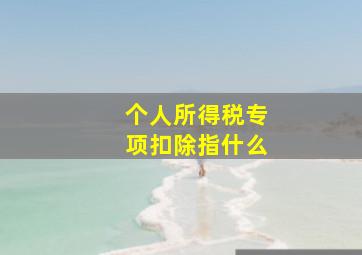 个人所得税专项扣除指什么