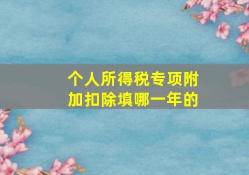 个人所得税专项附加扣除填哪一年的