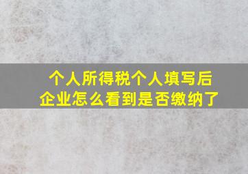 个人所得税个人填写后企业怎么看到是否缴纳了