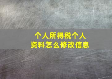 个人所得税个人资料怎么修改信息