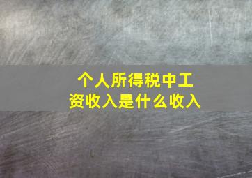 个人所得税中工资收入是什么收入