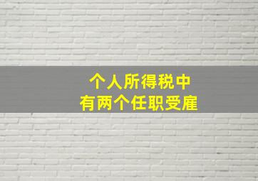 个人所得税中有两个任职受雇