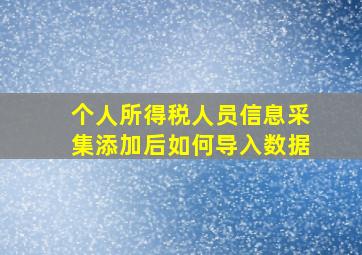 个人所得税人员信息采集添加后如何导入数据