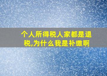 个人所得税人家都是退税,为什么我是补缴啊